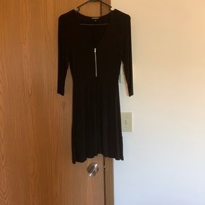 Black zip front dress